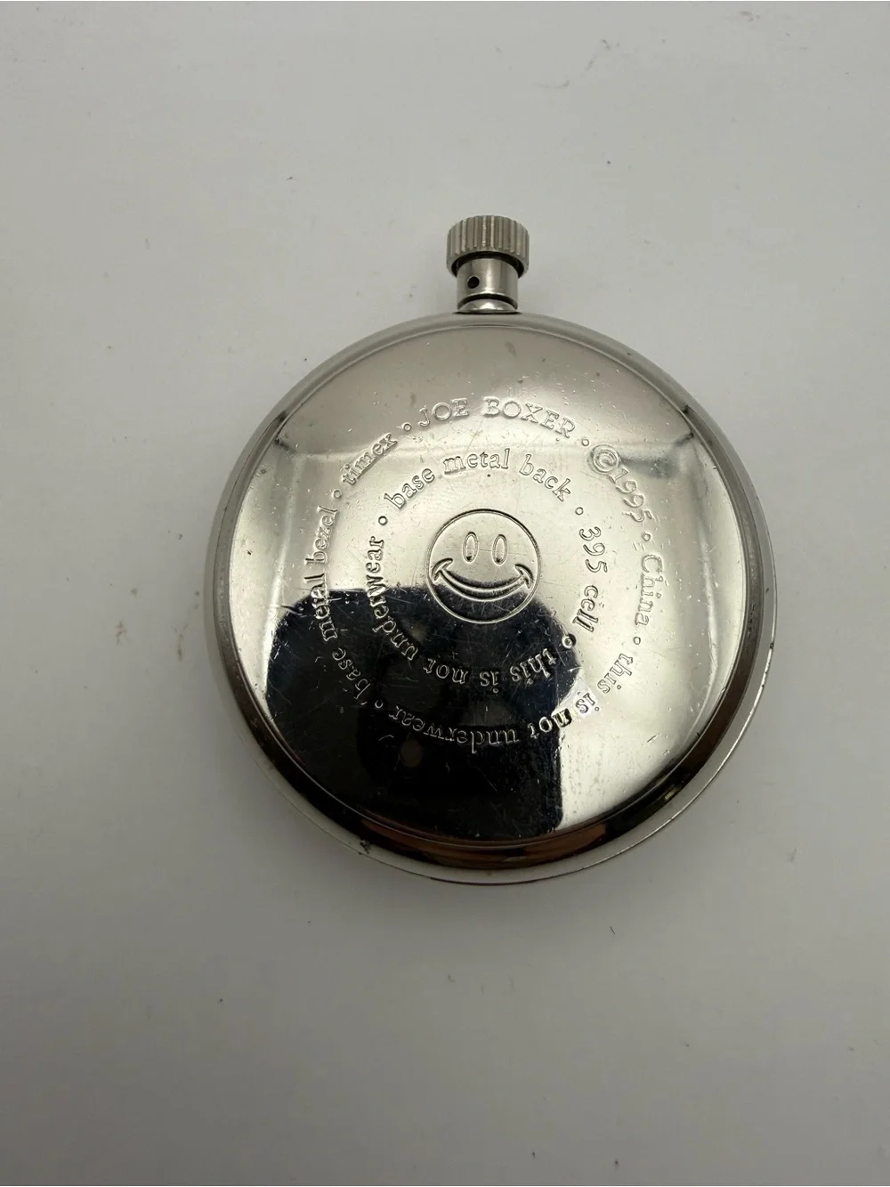 Vintage 1995 Joe Boxer Timex Smiley Face Quartz Pocket Watch (NO CLIP) 90s Y2K